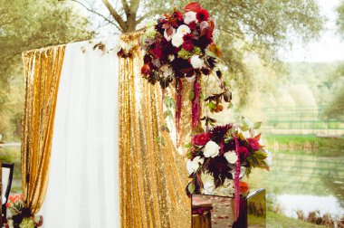 Büyük düğün buket töreni önce. 