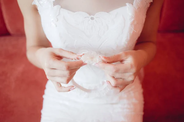 Mattina sposa preparazione — Foto Stock