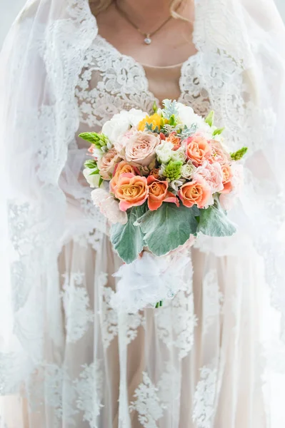 Big wedding bouquet before ceremony. — Stock Photo, Image