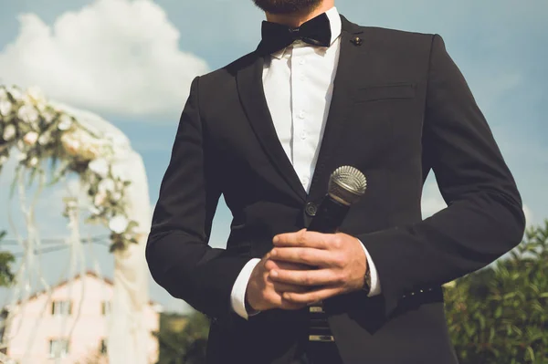 Toastmaster en una boda. mc — Foto de Stock