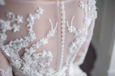 Sevimli gelin gelinlik güzel portresi. Sabah gelin