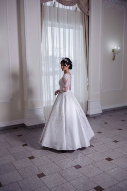Güzel gelin düğün elbise beyaz iç