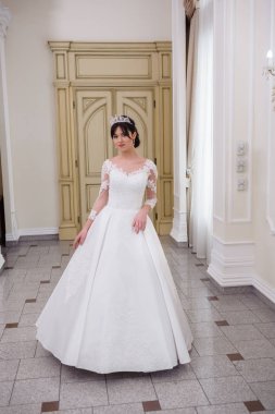 Güzel gelin düğün elbise beyaz iç