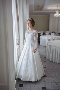 Güzel gelin düğün elbise beyaz iç