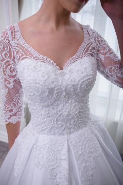 Güzel gelin düğün elbise beyaz iç