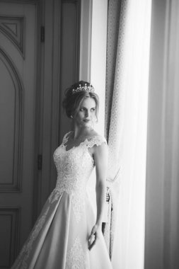 Güzel gelin düğün elbise beyaz iç