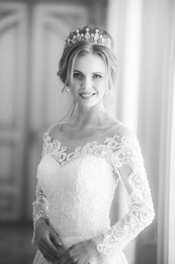 Güzel gelin düğün elbise beyaz iç