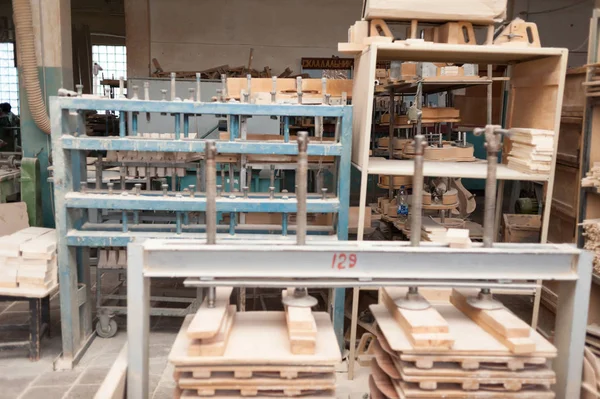 Fábrica Para Producción Productos Madera Doblada Herramientas Procesamiento Encolado Fabricación —  Fotos de Stock