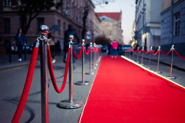 Red Carpet Traditionally Used Mark Route Taken Heads State Ceremonial — Stock Photo, Image