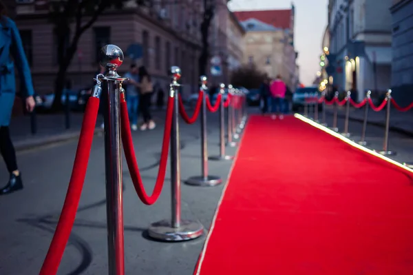 Red Carpet Traditionally Used Mark Route Taken Heads State Ceremonial — Stock Photo, Image