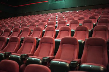 Sinema salonu. İçeri gir. Model yap. Sinema sabah sunumundan önce