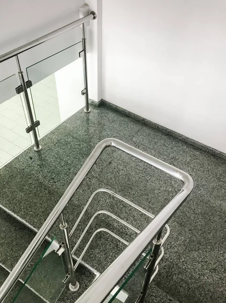 Stainless Steel Metal Rail Stairs — 스톡 사진