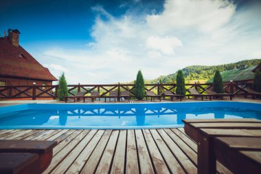 small pool for relaxing at a mountain resort