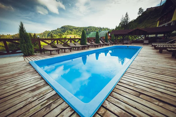 small pool for relaxing at a mountain resort