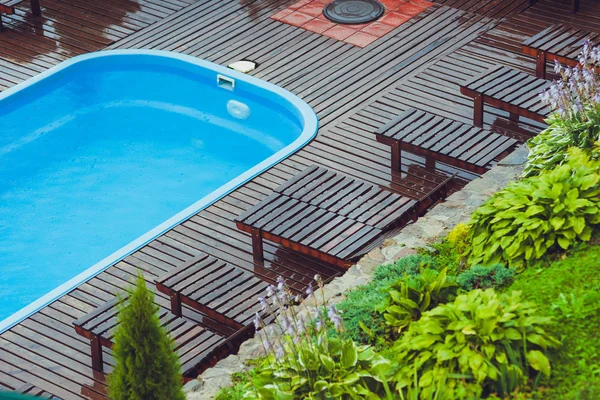 small pool for relaxing at a mountain resort