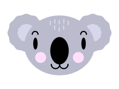 Sevimli çizgi film karakteri koala. Bebek partisi için baskı. Bebek koala ile vektör izi.