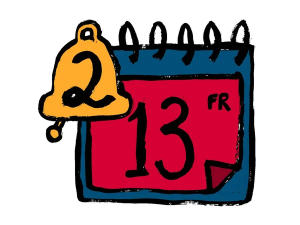Icono Del Calendario Doodle Ilustración Dibujos Animados Calendario Inicio Con — Vector de stock