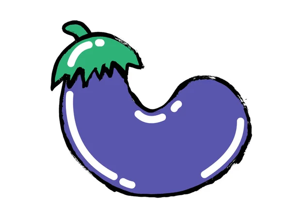 Eggplant Emoji Ikonen Tecknad Teckning Symbol Isolerad Vektor Grönsak Clipart — Stock vektor