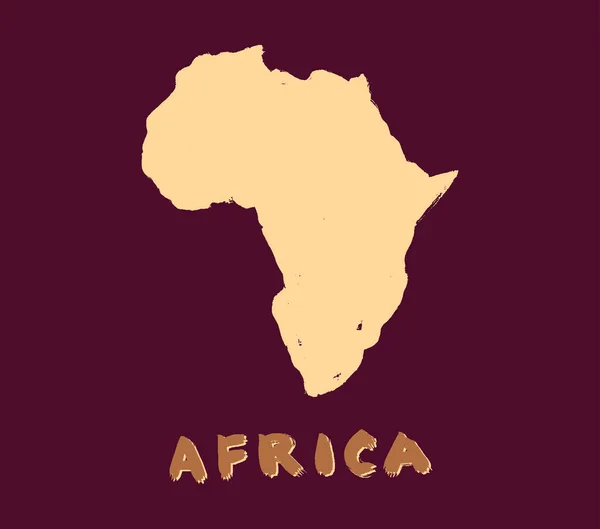 Icono Del Mapa Africano Grunge Tinta Negro Silueta Simple Estilo — Vector de stock