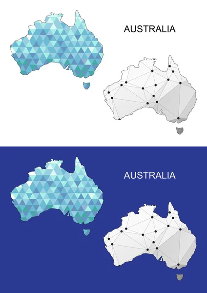 Australia mapa en estilo geométrico poligonal. Triángulo de gemas abstractas. Malla Australia . — Vector de stock