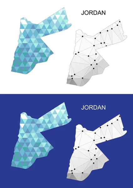 Jordan mapa en estilo geométrico poligonal. Triángulo de gemas abstractas . — Vector de stock