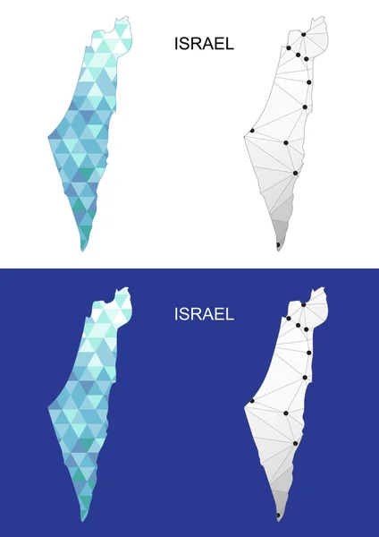 Карта Израиля в геометрическом многоугольном стиле. Абстрактный треугольник . — стоковый вектор