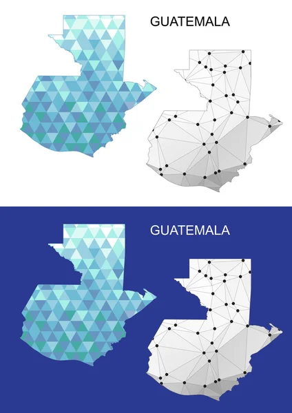 Carte du Guatemala en style polygonal géométrique. Triangle de gemmes abstraites . — Image vectorielle