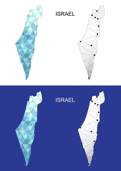 Israel map in geometric polygonal style. Abstract gems triangle. — Stock vektor
