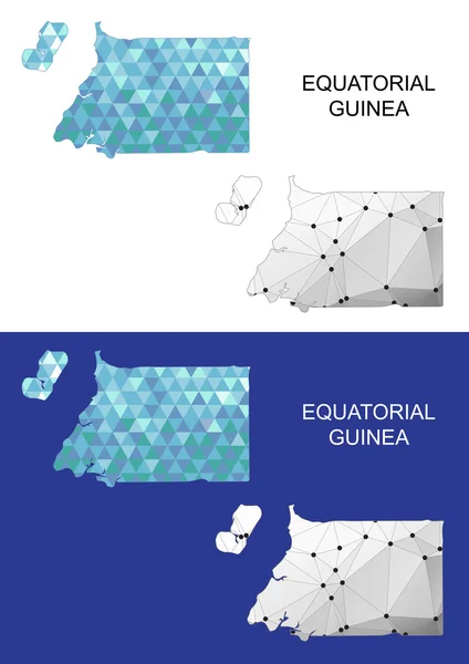 Equatorial Guinea map in geometric polygonal style. Abstract gems triangle. — Stock vektor