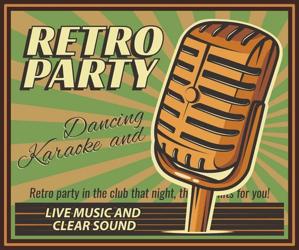 Vintage Banner, Retro Party. — Stockvektor