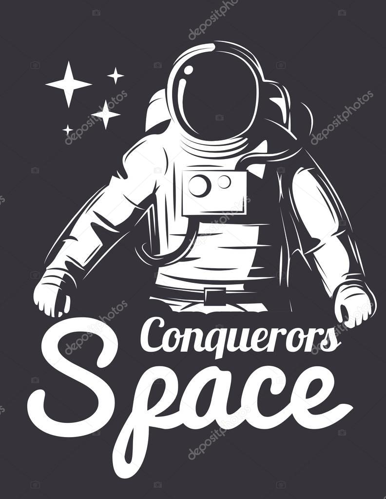 Traveler universe. universe researcher.Man in suit on the background of the infinite universe.The illustration on the theme of science, space exploration and space.