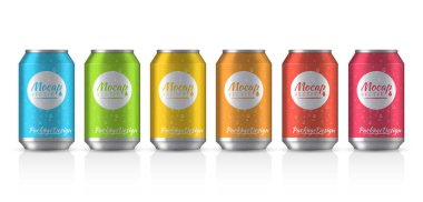 Alüminyum banka. Vektör çizim kadar alay.