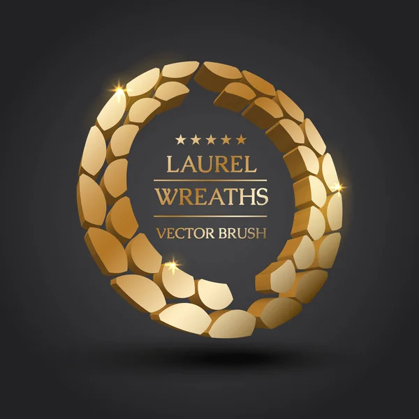 Gold, silver, bronze laurel wreath. — Stock Vector