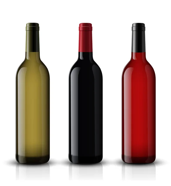 Mockup wijn fles. vector design. — Stockvector