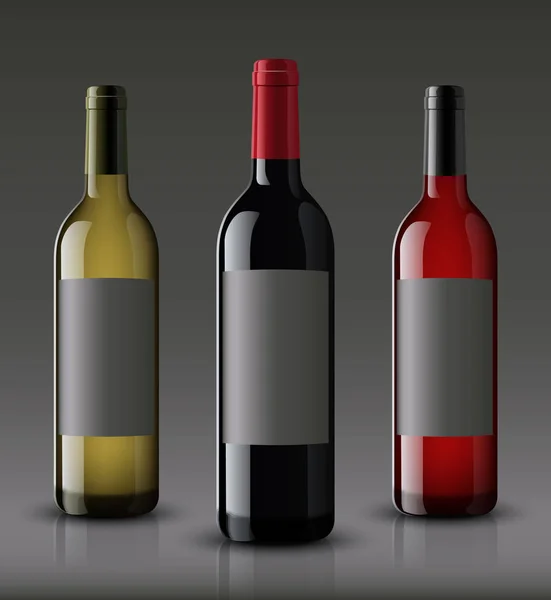 Una bottiglia di vino finta. progettazione vettoriale . — Vettoriale Stock
