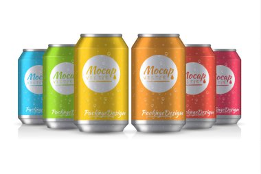 Alüminyum banka. Vektör çizim kadar alay.