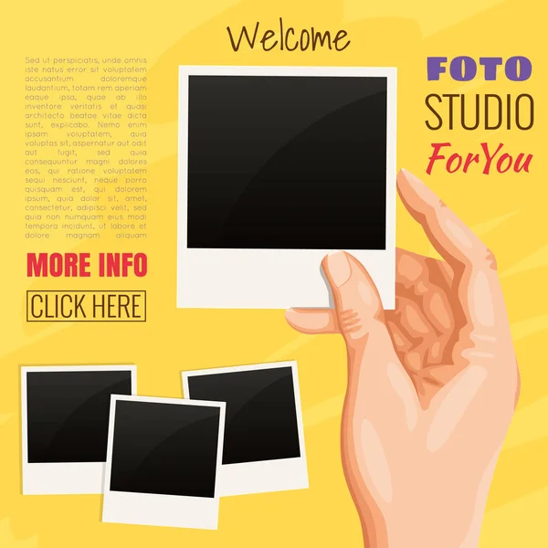 Elinde fotoğraf illüstrasyon vektör.