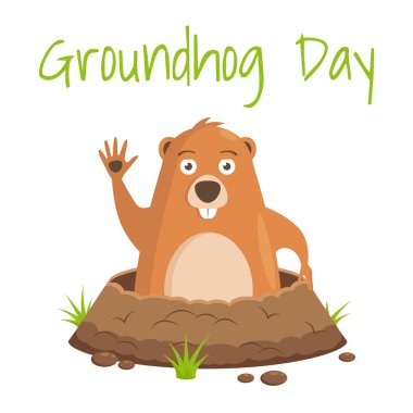 Groundhog Day, celebratory background. clipart