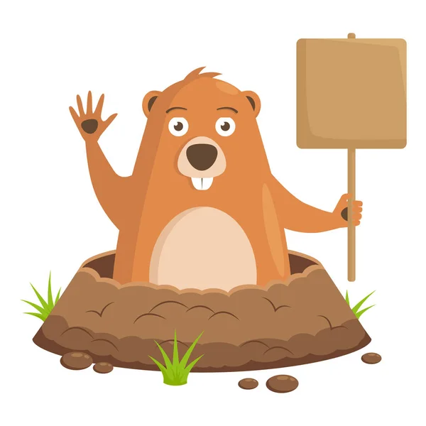 Día de la Marmota, fondo de celebración . — Vector de stock