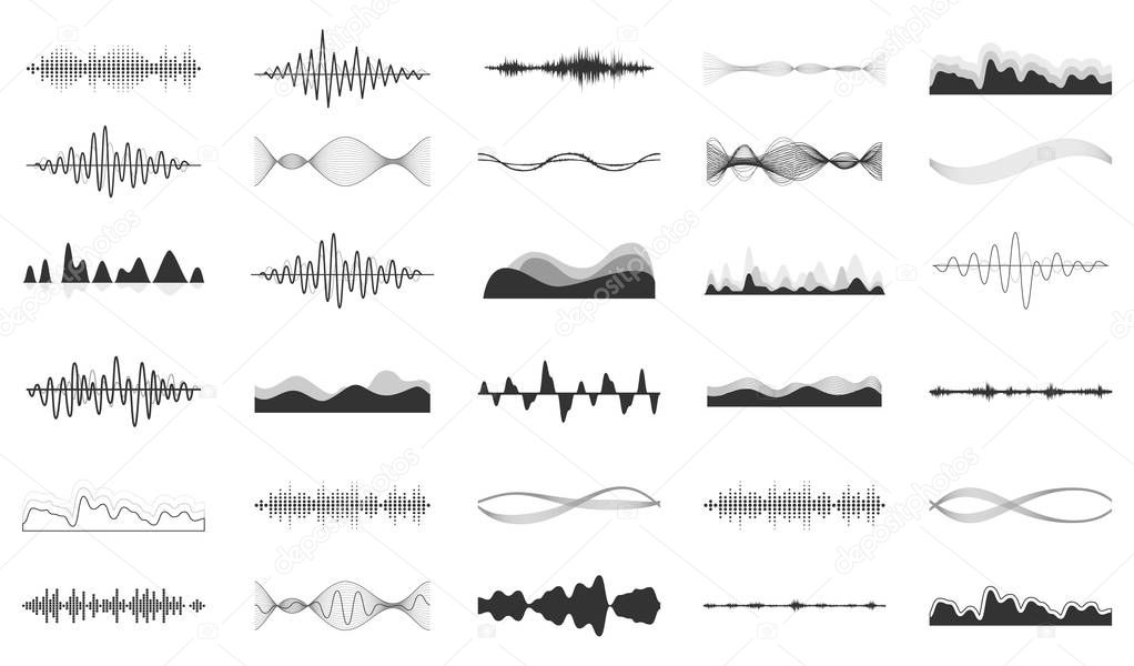 Set of vector audio scales.