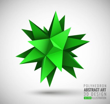 Abstract explosion. Vector polyhedron. clipart