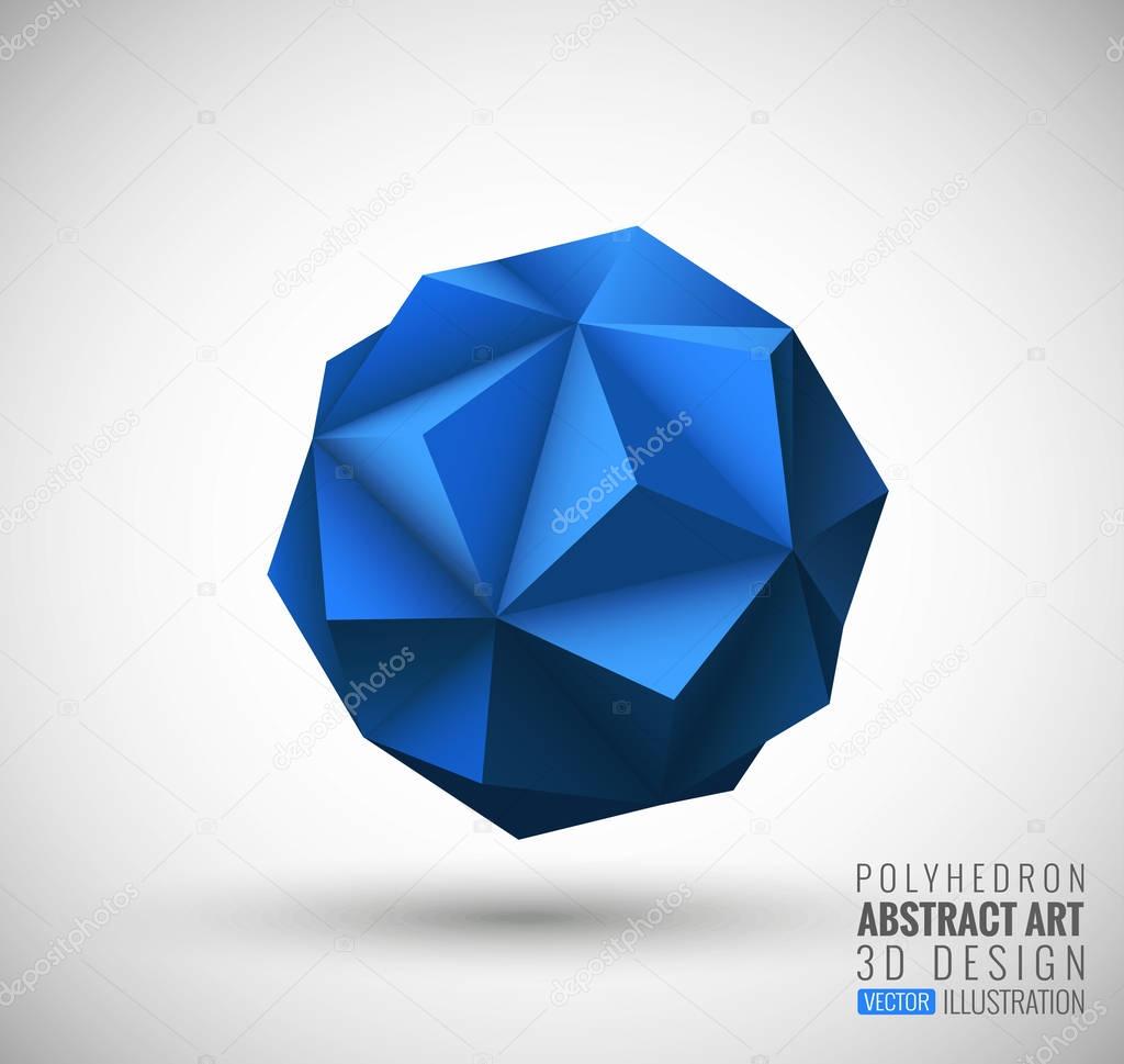 Abstract explosion. Vector polyhedron.