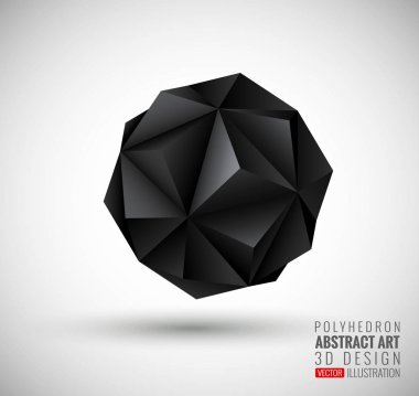 Abstract explosion. Vector polyhedron.