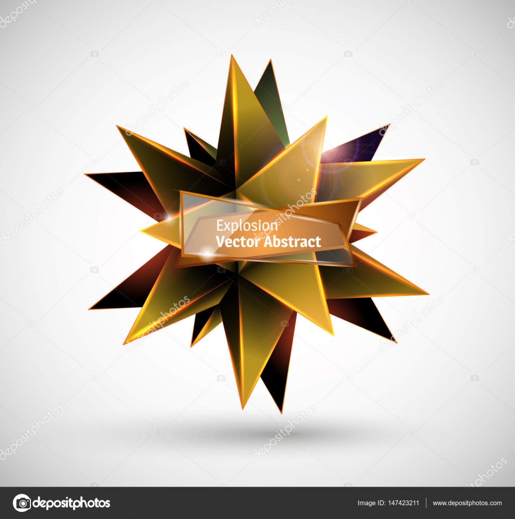Abstract explosion. Vector polyhedron. Stock Vector by ©Makalo86 147423211
