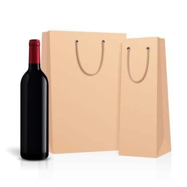 Mockup şarap şişesi. vektör tasarımı.