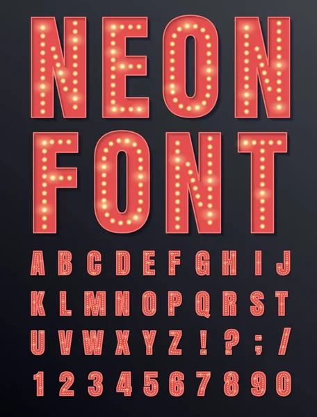 Neon, vektör yazı tipi.