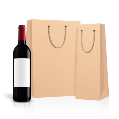 Mockup şarap şişesi. vektör tasarımı.