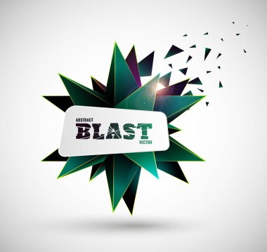 Soyut patlama. Vektör çokyüzlünün.