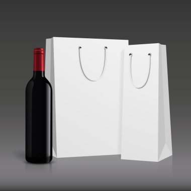 Mockup şarap şişesi. vektör tasarımı.