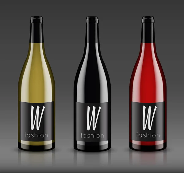 Mockup şarap şişesi. vektör tasarımı. — Stok Vektör